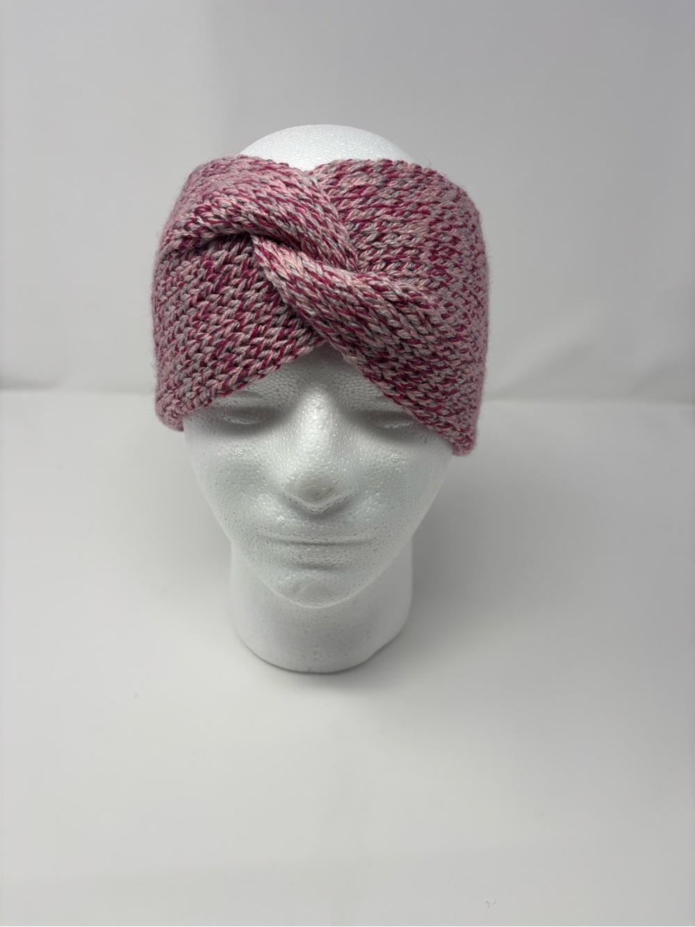 Pink Marble Knit Ear Warmer